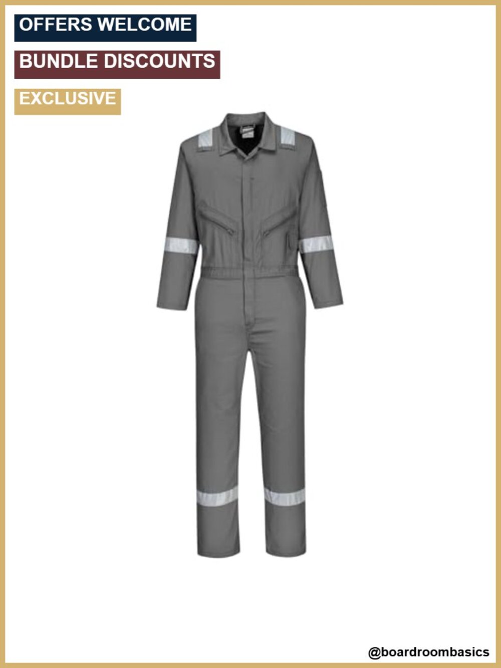 Cotton Heavy Duty Work Coverall Reflective Safety Tape 8 Pockets